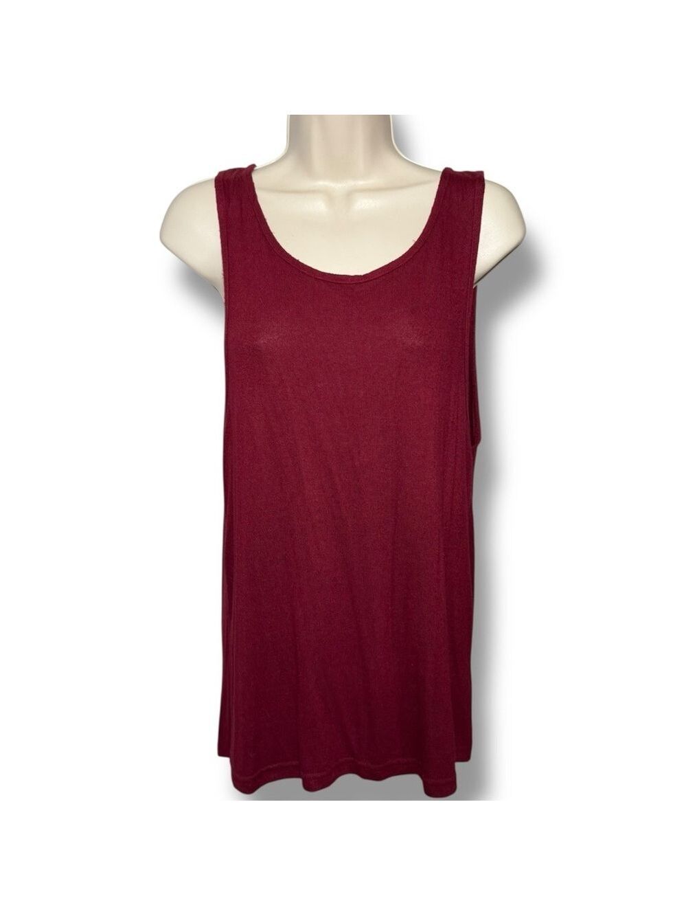 Zyia Women's Cranberry Boyfriend Lounge Tank  Size Large